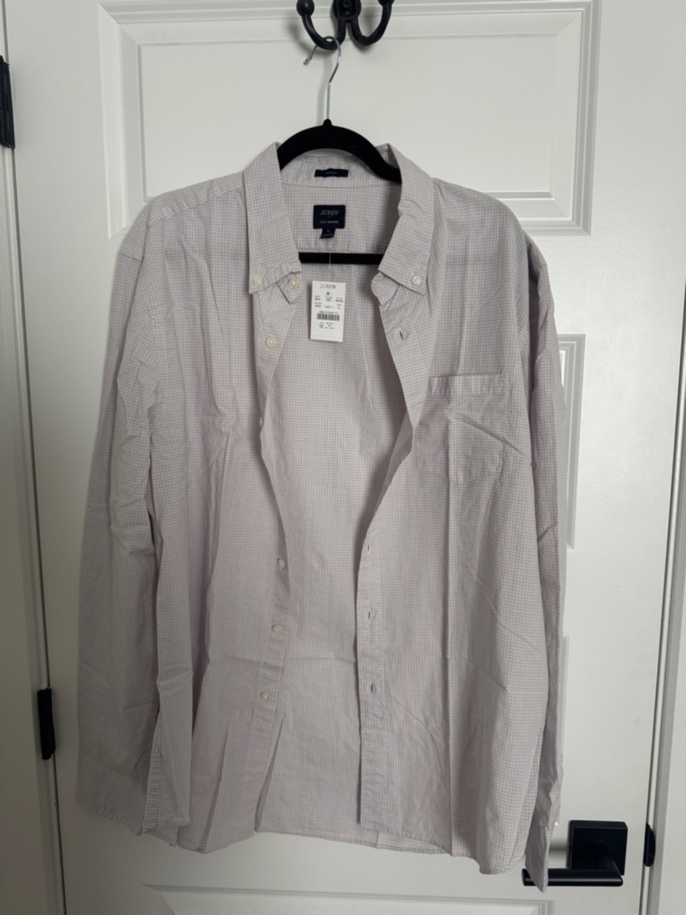 J. Crew Men’s Light Gray Check Button-Down Shirt